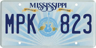 MS license plate MPK823