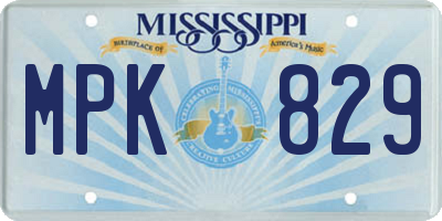 MS license plate MPK829