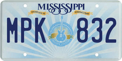 MS license plate MPK832