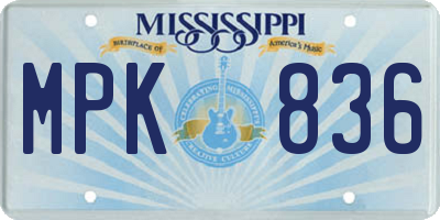MS license plate MPK836