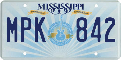MS license plate MPK842