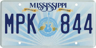 MS license plate MPK844