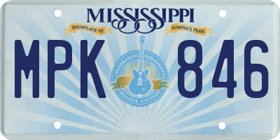 MS license plate MPK846