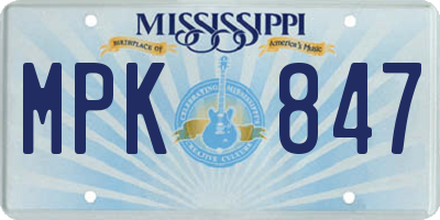 MS license plate MPK847