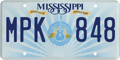 MS license plate MPK848