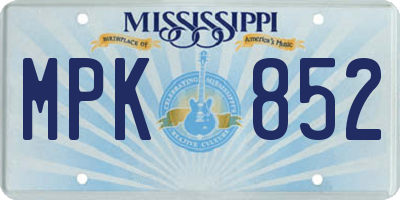 MS license plate MPK852