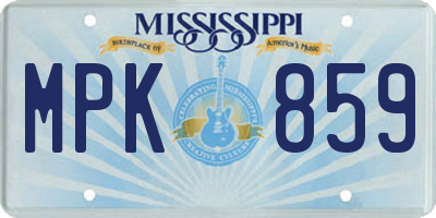 MS license plate MPK859