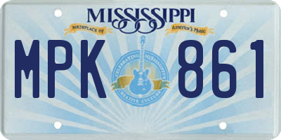 MS license plate MPK861