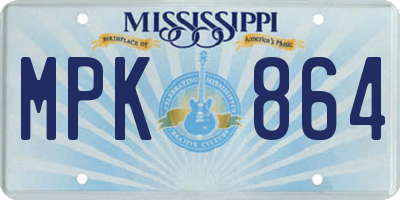 MS license plate MPK864