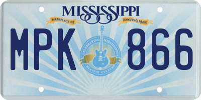 MS license plate MPK866