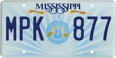 MS license plate MPK877