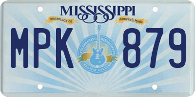 MS license plate MPK879