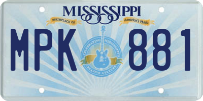 MS license plate MPK881