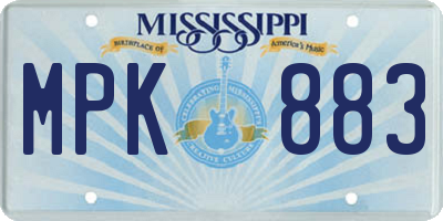 MS license plate MPK883