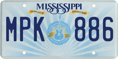 MS license plate MPK886