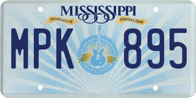 MS license plate MPK895