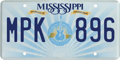 MS license plate MPK896