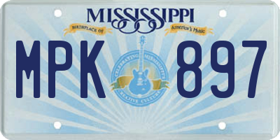 MS license plate MPK897