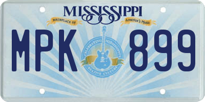 MS license plate MPK899