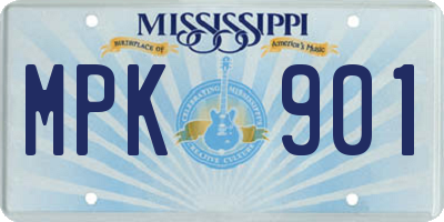 MS license plate MPK901
