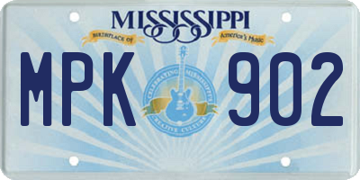 MS license plate MPK902