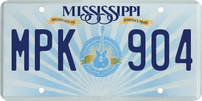 MS license plate MPK904