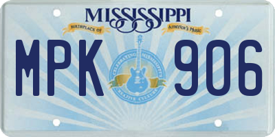 MS license plate MPK906