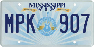 MS license plate MPK907