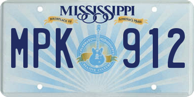 MS license plate MPK912