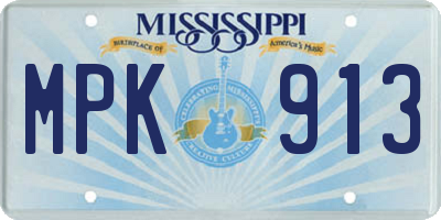 MS license plate MPK913