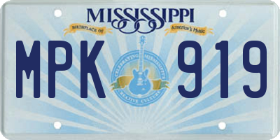 MS license plate MPK919