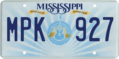 MS license plate MPK927