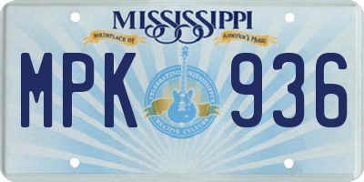 MS license plate MPK936