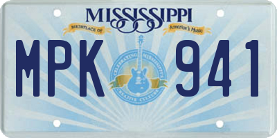 MS license plate MPK941