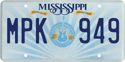 MS license plate MPK949