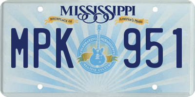 MS license plate MPK951
