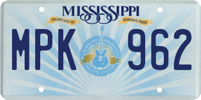 MS license plate MPK962
