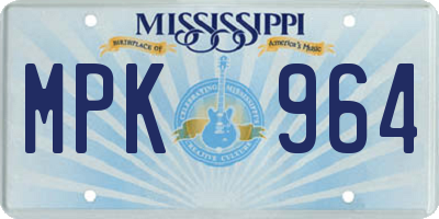 MS license plate MPK964
