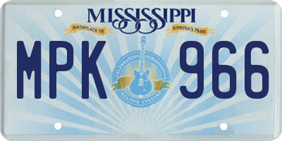 MS license plate MPK966