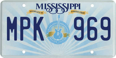 MS license plate MPK969