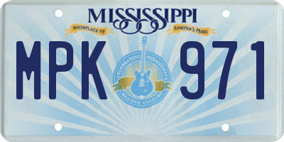 MS license plate MPK971