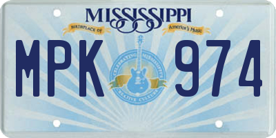 MS license plate MPK974