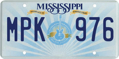 MS license plate MPK976