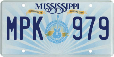 MS license plate MPK979