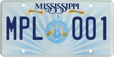 MS license plate MPL001