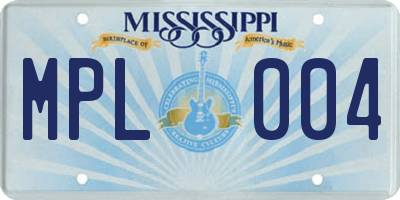 MS license plate MPL004