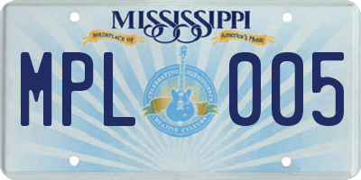 MS license plate MPL005