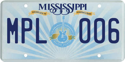 MS license plate MPL006