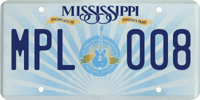 MS license plate MPL008