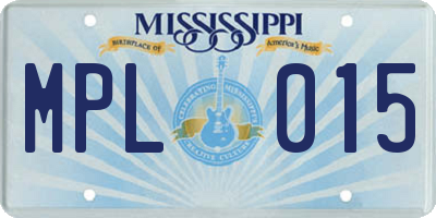 MS license plate MPL015